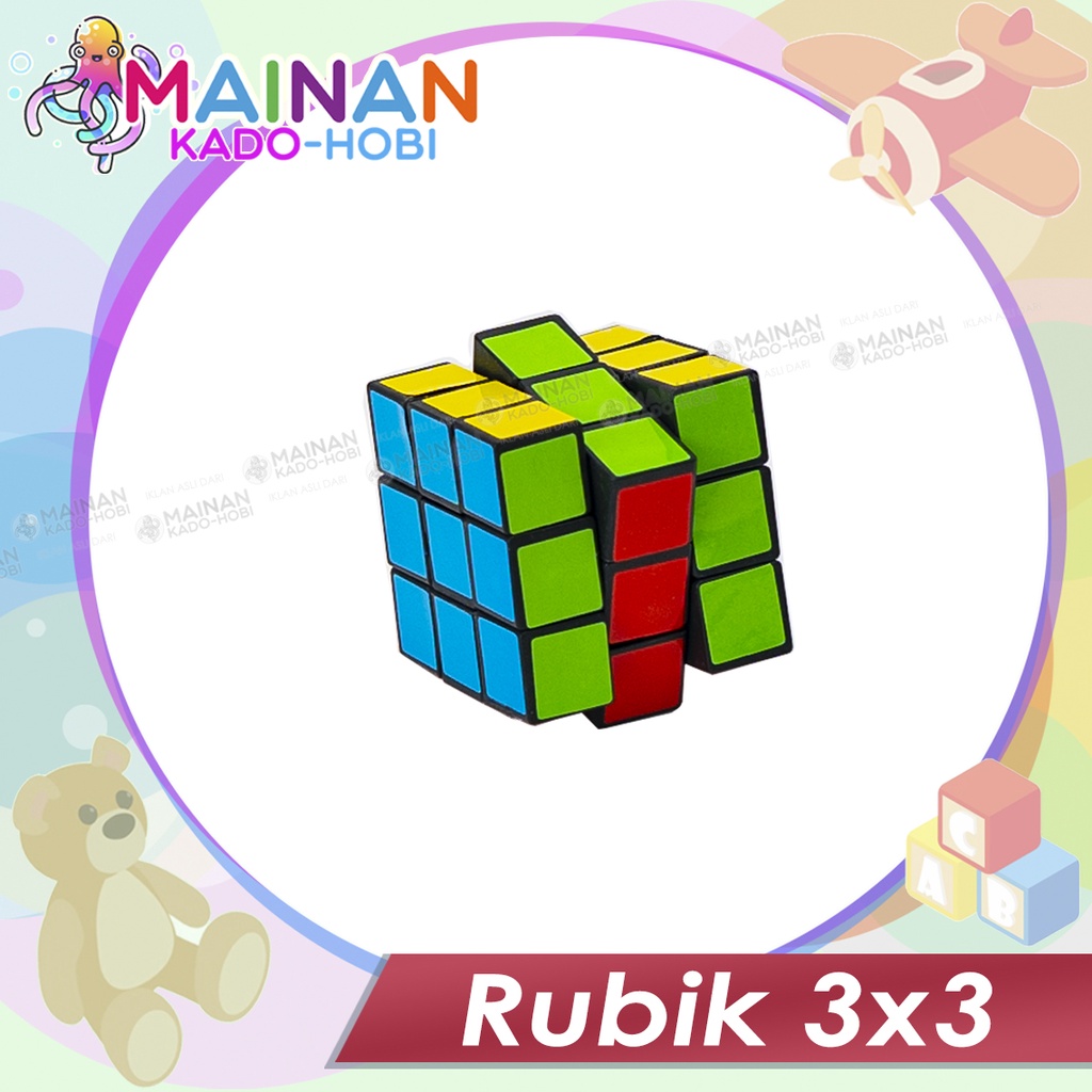 MAINAN EDUKASI ANAK SUSUN PUZZLE KUBUS KOTAK MAGIC CUBE RUBIK 3X3