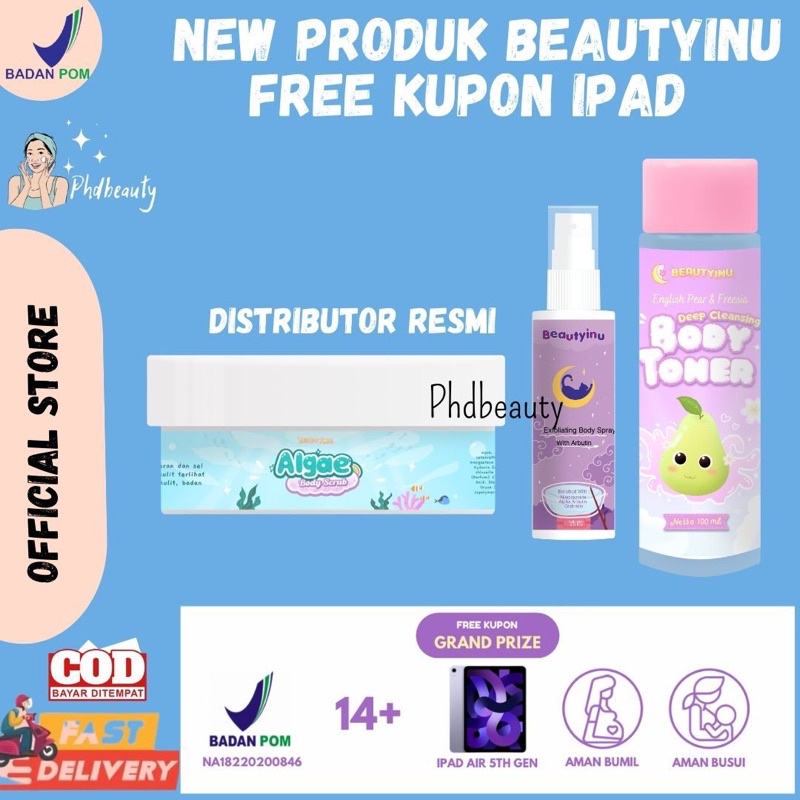 FREE KUPON IPAD‼️ Exfoliating body spray body scrub Hero Beautyinu BODY TONER BEAUTYINU