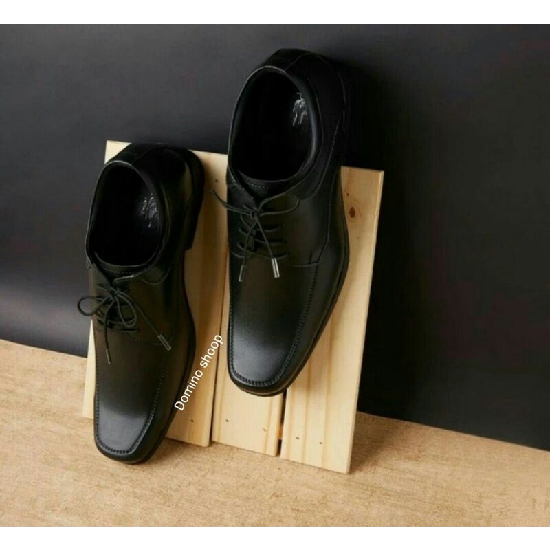 sepatu pantopel pria tali pormal bahan kulit sentetis