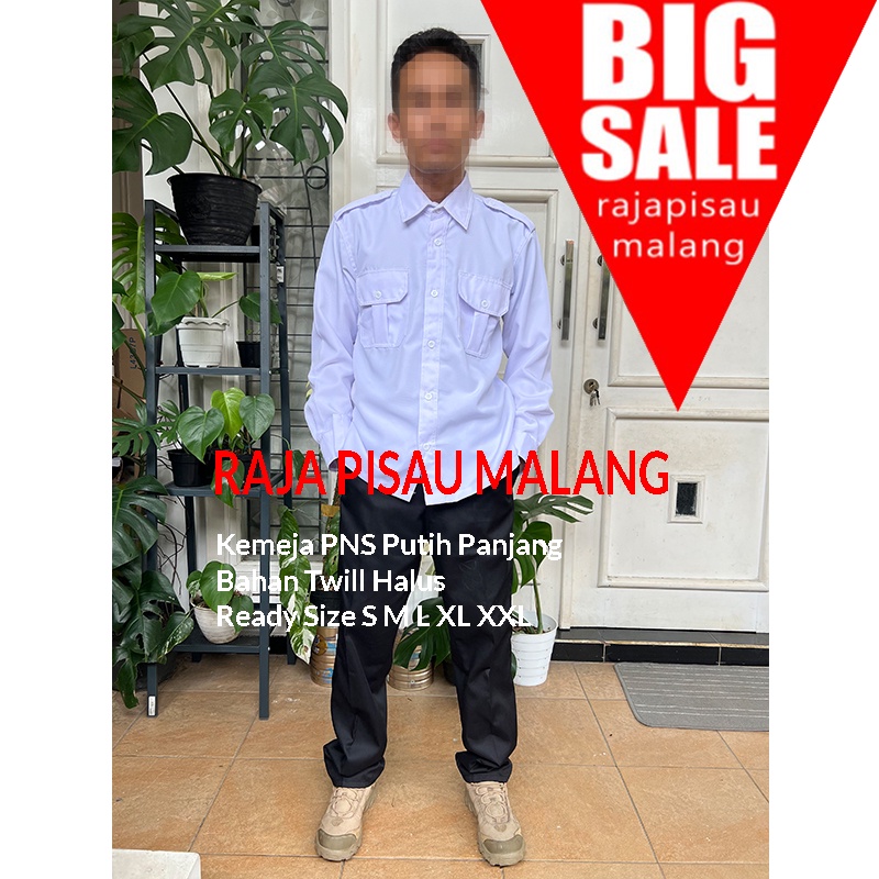 Seragam Putih PNS / Baju PNS / Dinas Putih / Baju PNS Pria / Kemeja Putih / PDH Putih Pendek Panjan Bahan Twill