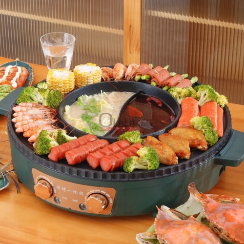 GRILL PAN STEAMBOAT SHABU 2IN1 HOTPOT PANGGANG JUMBO 46CM MULTIFUNGSI OLL-HG12