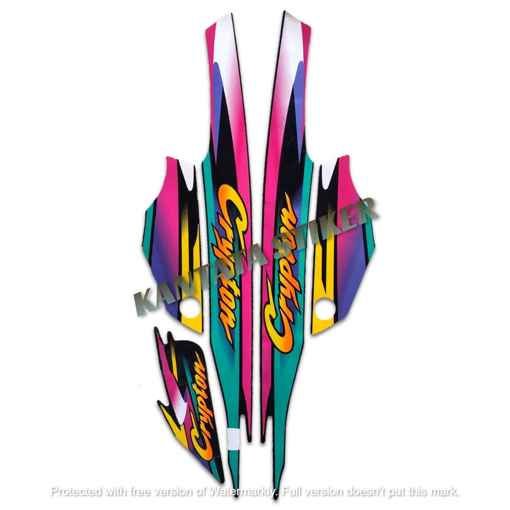 stiker striping motor yamaha  crypton 2000 hijau