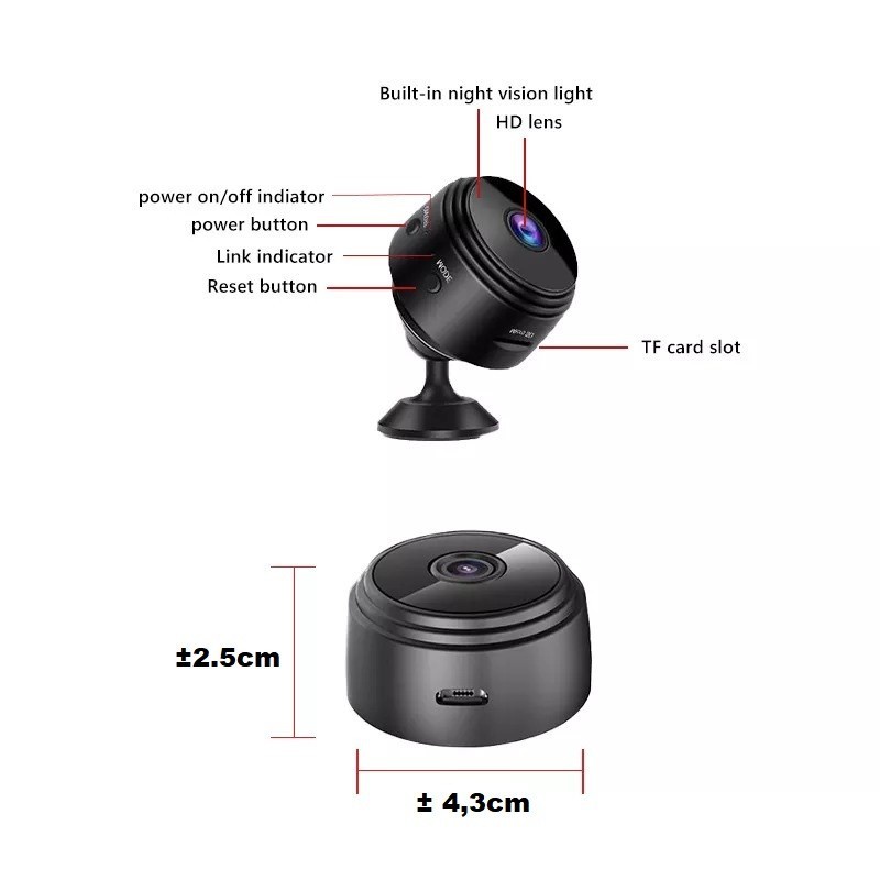 Kamera CCTV Mini A9 Spy Kamera HD 1080p Wireless IP Camera Pengintai
