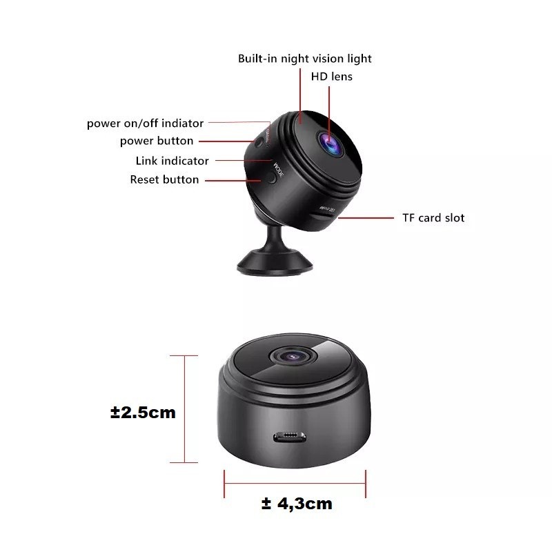 Kamera CCTV Mini A9 Spy Kamera HD 1080p Wireless IP Camera Pengintai