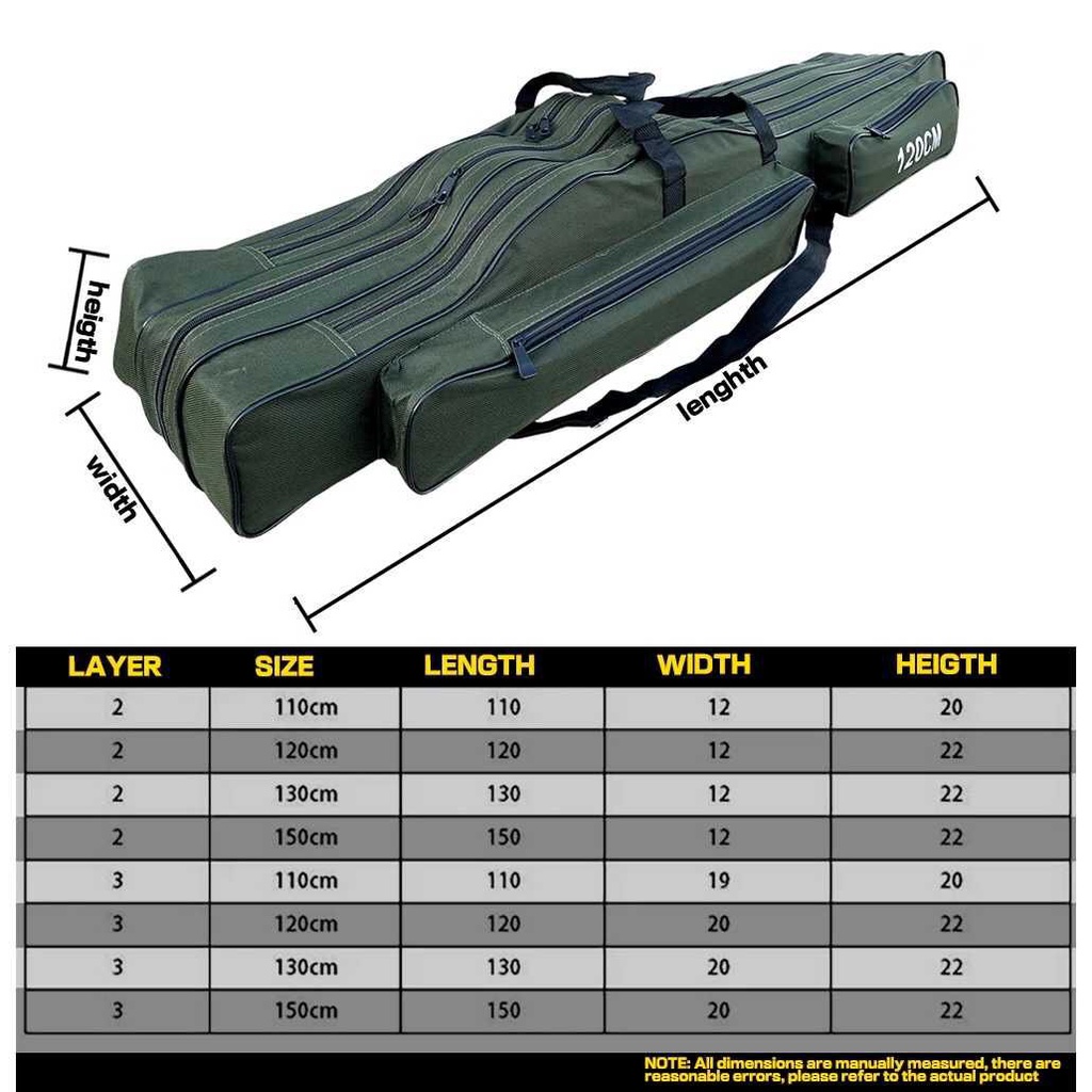 GHOTDA TAS PANCING 3 LAYER TAS MANCING JORAN LIPAT 3 LAYER 120CM FISHNG BAG