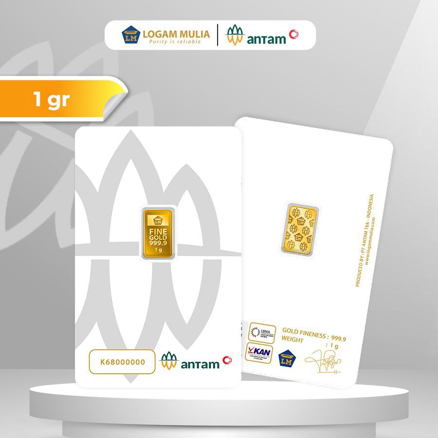 ANTAM Reguler Series 1 Gram Certieye Redmark TERMURAH TERLARIS Emas Mini Emas Batangan Logam Mulia Murni 24 Karat Bersertifikat Resmi Asli Original Tabungan Emas Souvenir Keren Mewah