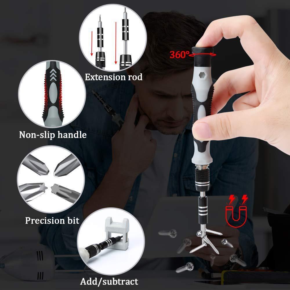 ISKU Obeng Set 122 in 1 Obeng HP Multifungsi Alat Bongkar Mini Precision Magnetic Screwdriver Obeng Set Komplit Serbaguna HP Laptop Reparasi