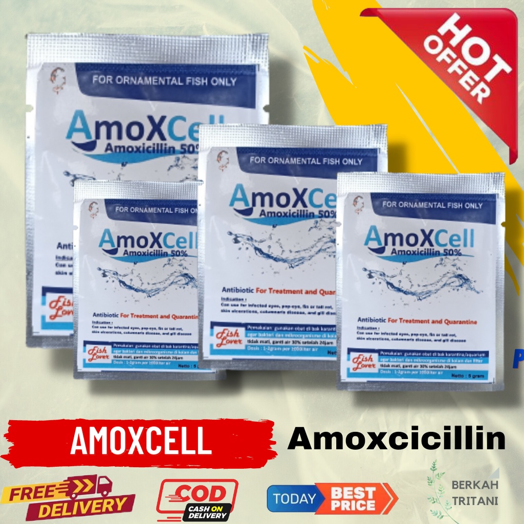 Amoxcell repack 10gr Obat Berbagai Penyakit Ikan Koi dan Ikan Original