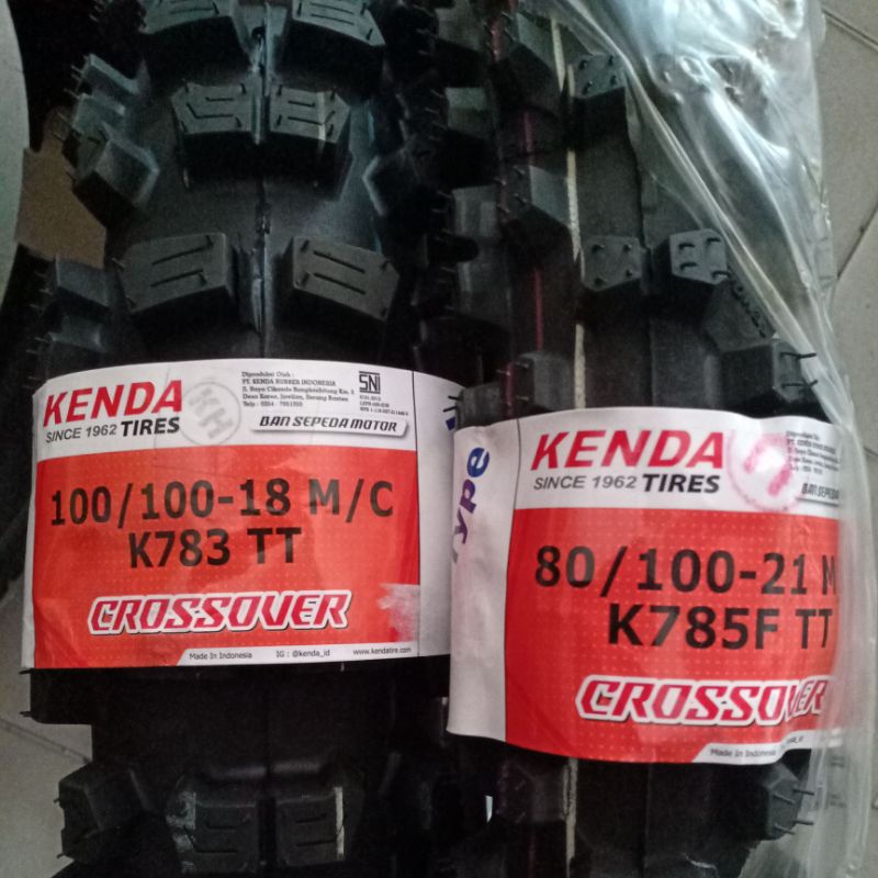 ban cross/trail kenda ring 18/21 sepasang depan dan belakang ukuran 80-100/21 dan 100-100/18