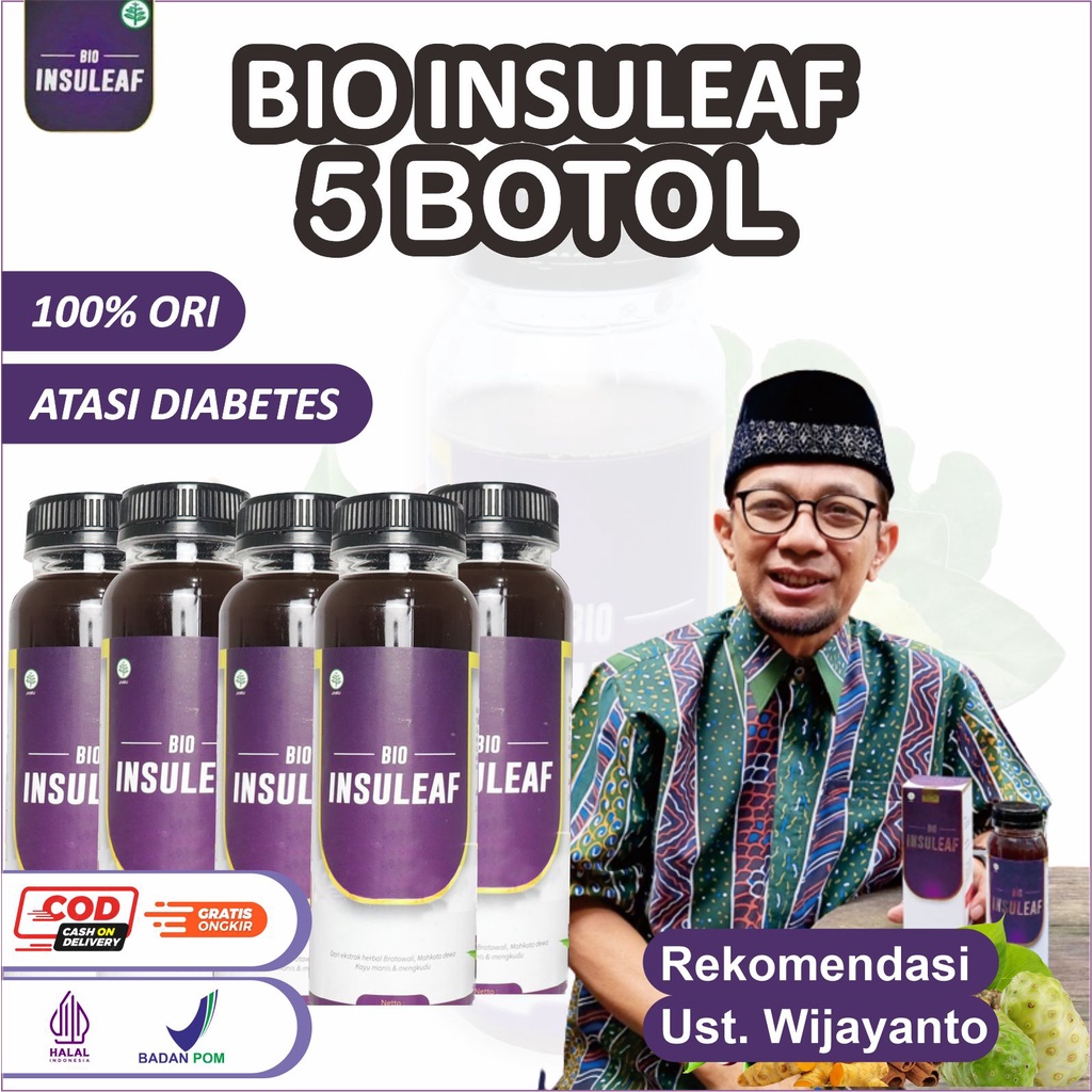 

Bio Insuleaf 5 Botol - Solusi Atasi Kencing Manis, Diabetes Melitus, Cegah Gagal Ginjal Gula Darah Tinggi Kurangi Kadar Glukosa Atasi Kolesterol