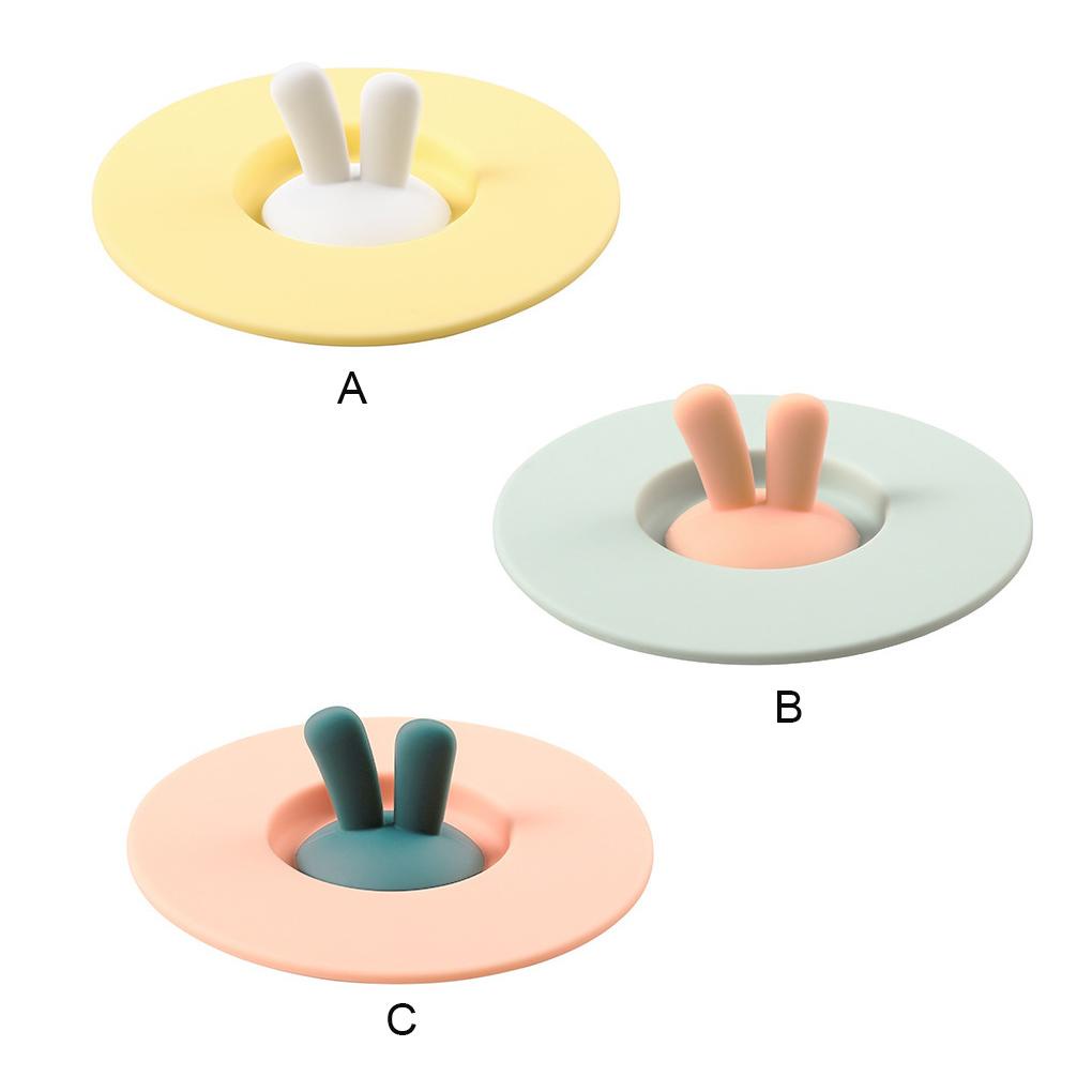 Penutup Cangkir Silikon Kartun Tutup Cangkir Air Tahan Debu Bentuk Bulat Sealing Coffee Mug Cap Kuning
