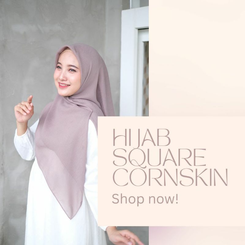 HIJAB SEGI EMPAT CORNSKIN HJJAB SQUARE POLOS HIJAB MUSLIMAH