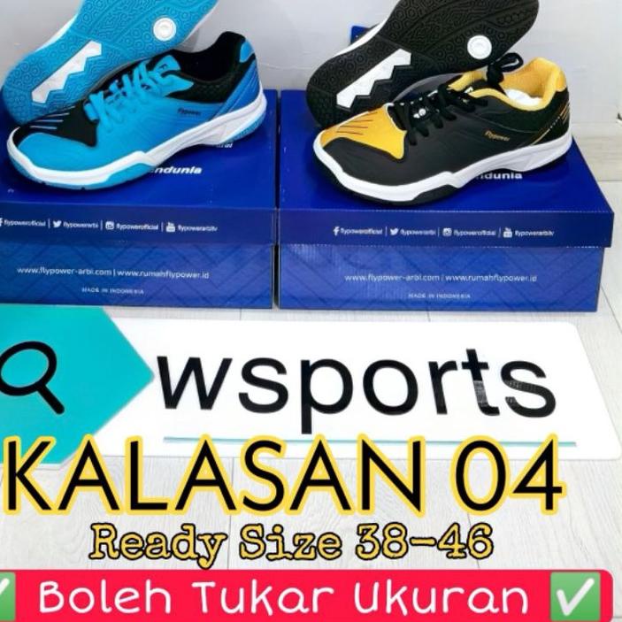 Keluaran Terbaru.. [Boleh Tukar Ukuran] Sepatu Badminton Flypower Plaosan Kalasan 4 5 04 05 Agripina