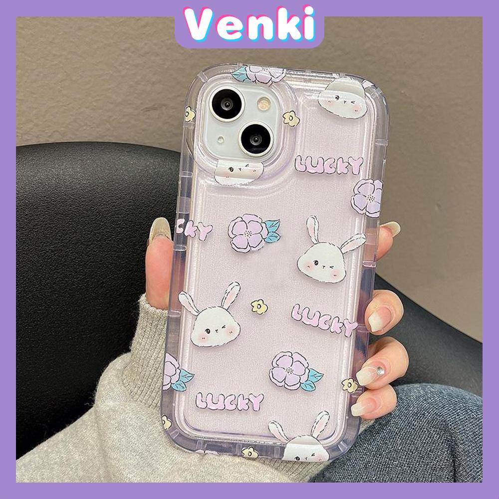 Case For iPhone 14 Pro Max TPU Soft Jelly Airbag Clear Case Cute Lucky Bunny Case Camera Protection Shockproof For iPhone 14 13 12 11 Plus Pro Max 7 Plus X XR