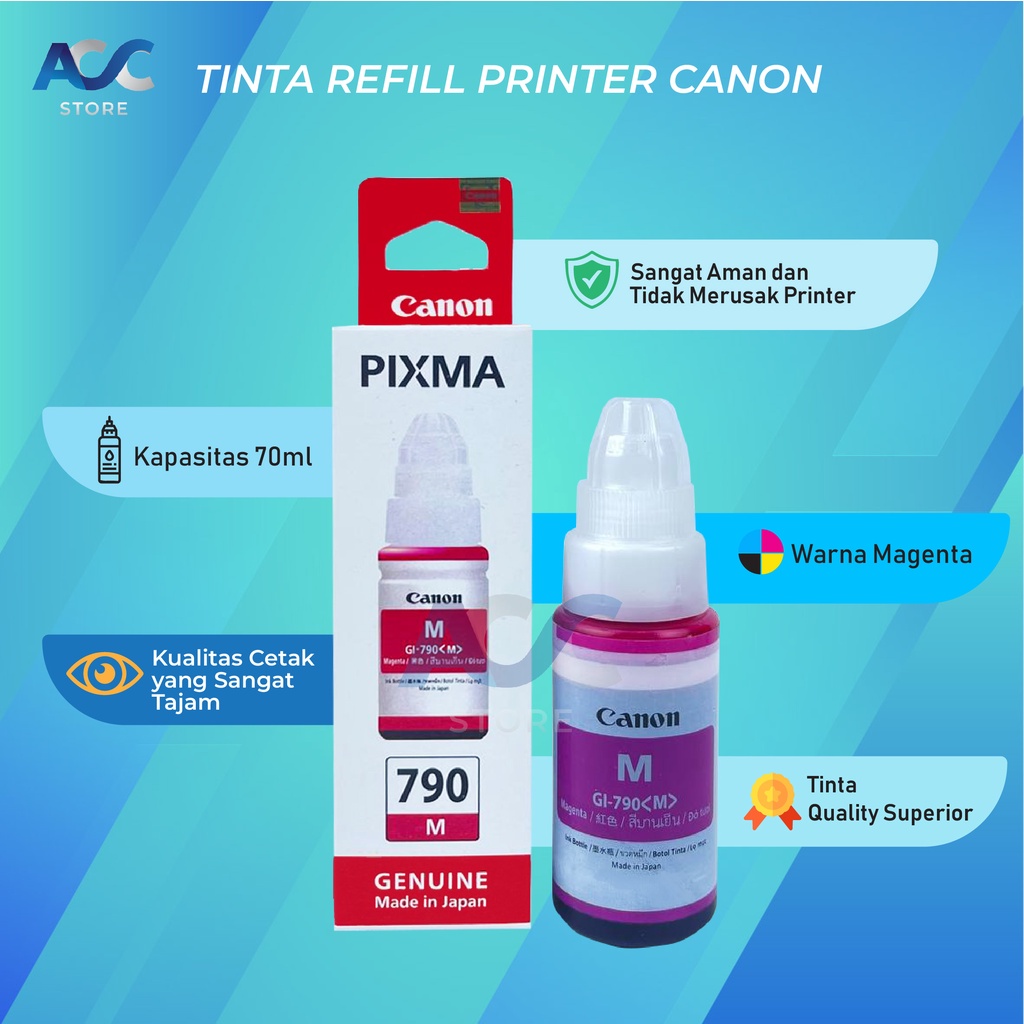 1 SET 4 PCS Tinta Canon Gi 790 Isi Ulang Printer G1000 G1010 G2000 G2010 G3000 G3010 G4000