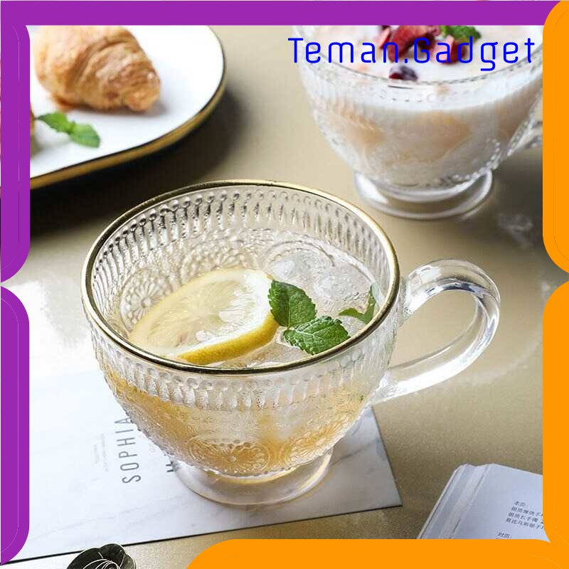 TG - DPR Taiyanghua Gelas Cangkir Minum Sun Flower Retro Pattern 325ml - C1