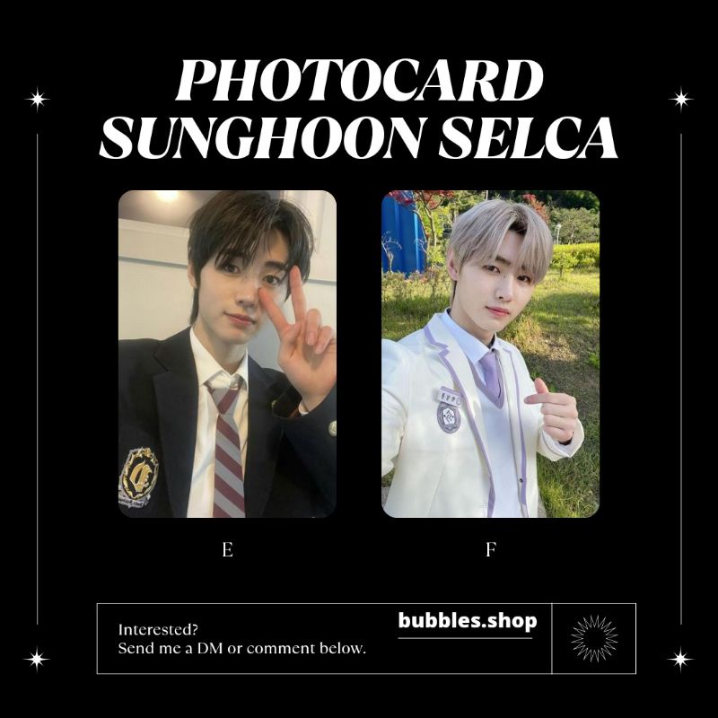PHOTOCARD UNOFFICIAL SUNGHOON ENHYPEN SELCA