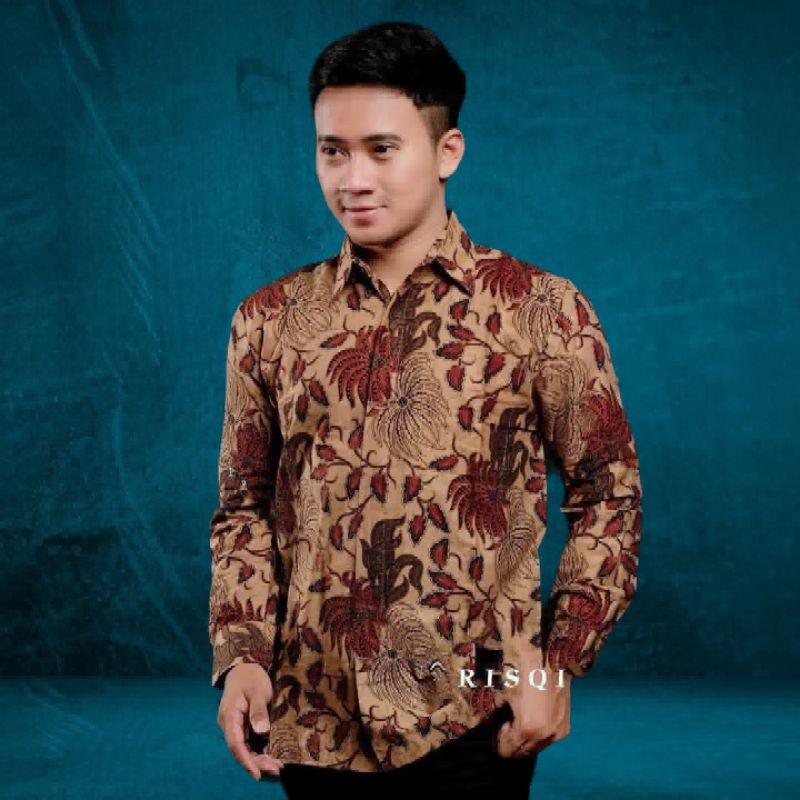 New arrival kemeja batik pria lengan panjang reguler | Baju batik pria lengan panjang kasual