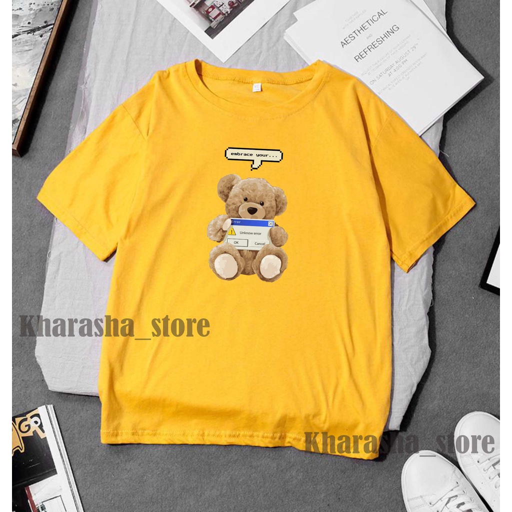 TEDIE BEAR- Kaos Distro Pria Wanita Katun Combad 30S Premium/ LEMBUT / ADEM