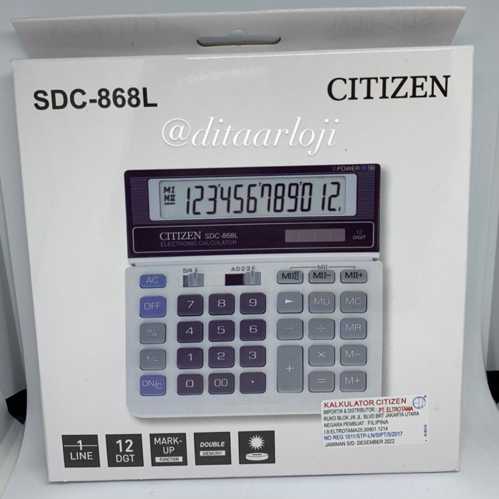 

Jual kalkulator citizen sdc 868l original garansi resmi