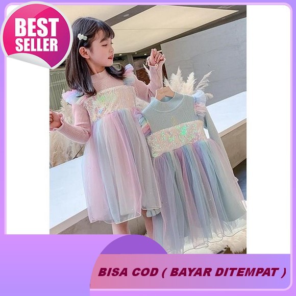 Dress Anak Perempuan Casual Korean Style Bahan Import Premium Umur 10-14 Tahun Dres Pesta Natal Anak