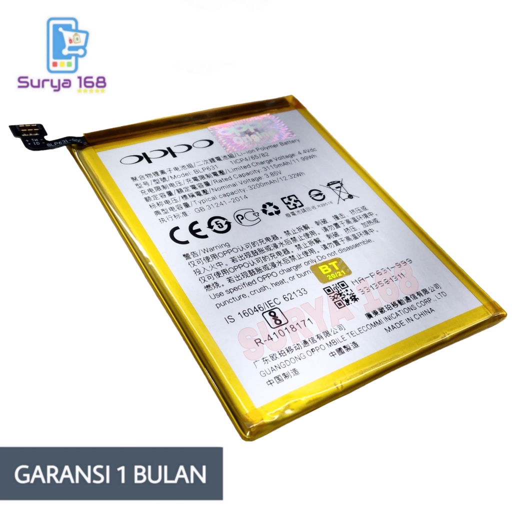 BATTERY BATERAI BATTERE BATRE BLP631 BLP 631 OPPO F3 / F5 / F5 YOUTH / A77