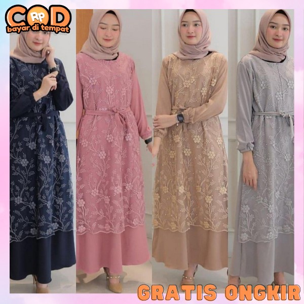 Gmis Dewasa Jumbo Remaja Gami Ibuk Busui Pesta Elegan Dress Import Bsju Ibu2 Pengajian Mewah Baju Pe