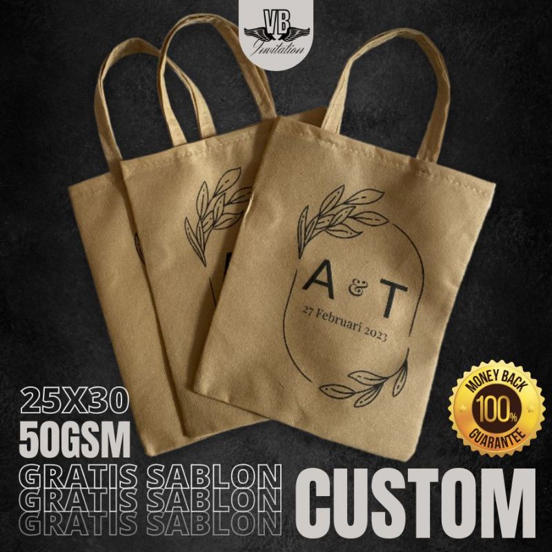 SOUVENIR TAS SPUNBOUND PERNIKAHAN TERBARU TERMURAH SOUVENIR WEDDING FREE SABLON FLAT 25X30