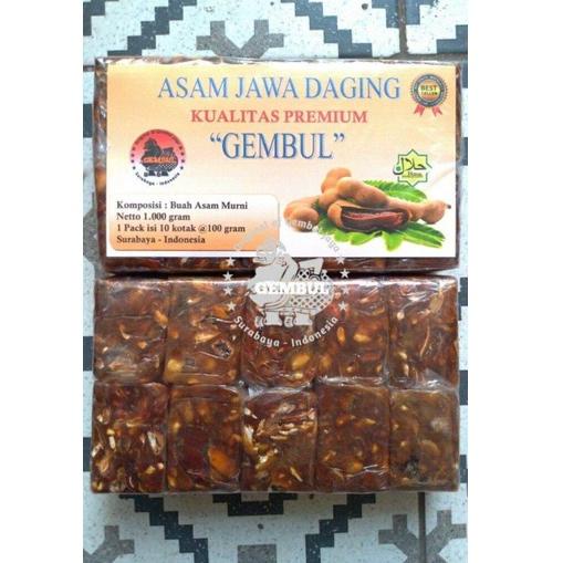 

↢ 1 kg Asam jawa/Asem Jawa "GEMBUL" TANPA BIJI 1 pack isi 10 kotak @100 gram ゟ