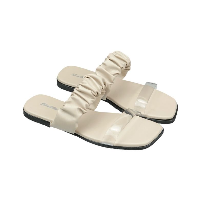 Sandal Fllat Kerut Mika Transparant Wanita (BTR)