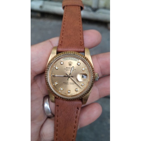 jam tangan daydate president fluted bezel automatic non ori second bekas
