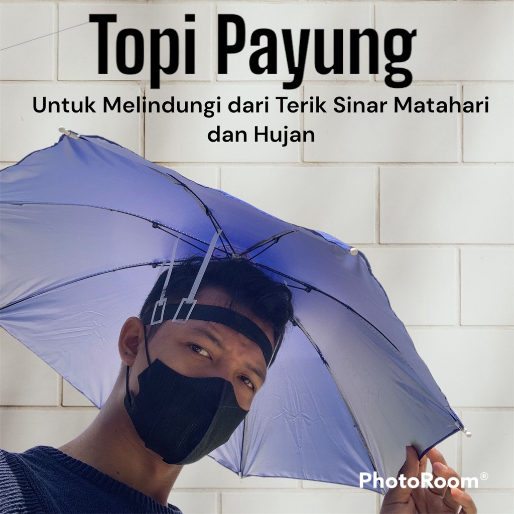 Topi Payung / PAYUNG PANCING KEPALA / Topi Mancing