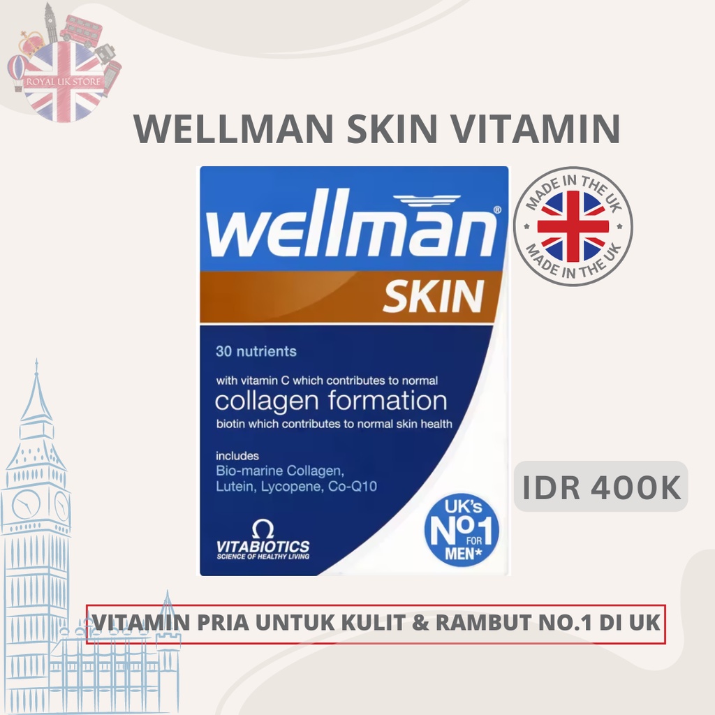 Jual Wellman Skin dengan Collagen 60tablet *100 Made in UK* Shopee