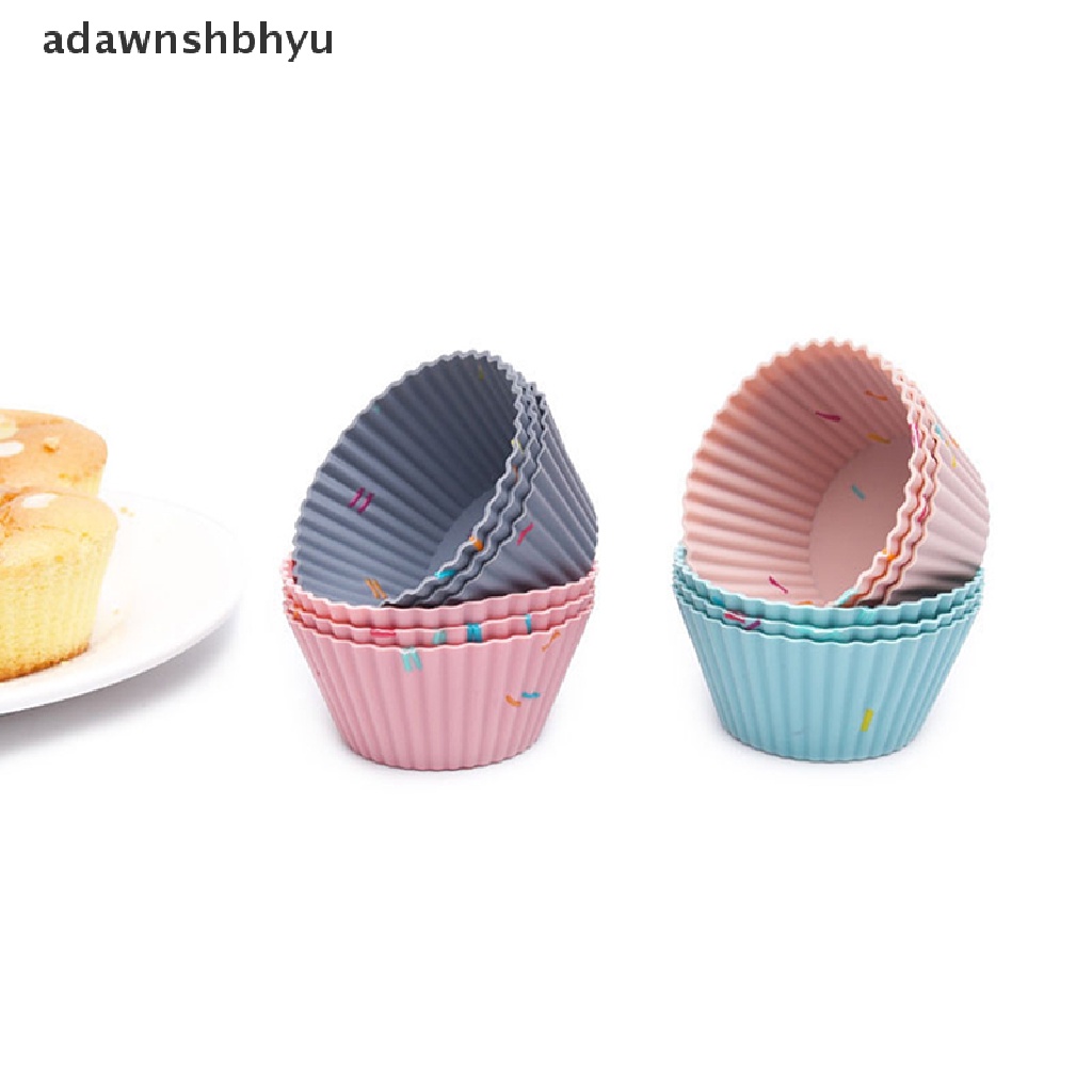 Adawnshbhyu 6pcs/set Reusable Silicone Cupcake Mold Muffin Cake Cetakan Kue DIY Mould ID