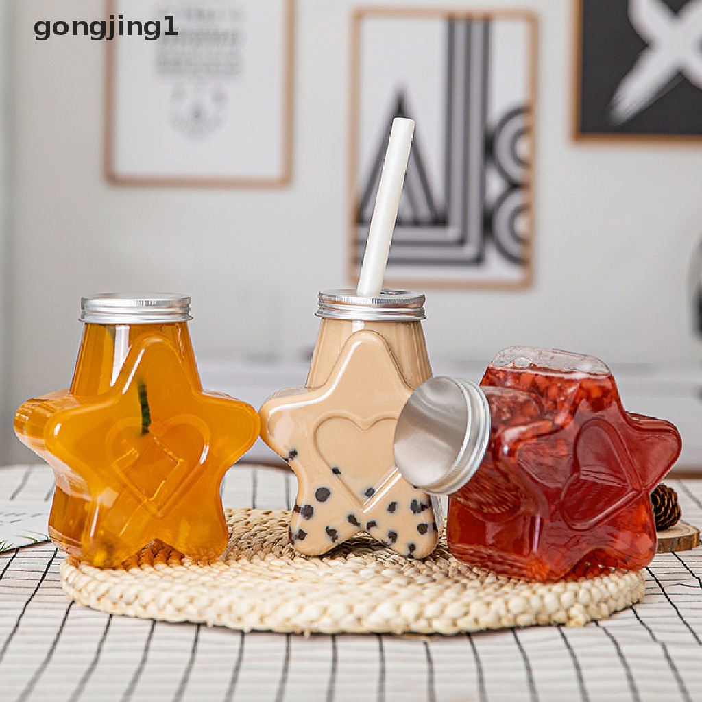 Ggg Kreatif Berujung Lima Bentuk Bintang Botol Minum Cangkir Teh Botol Minuman Segi Lima Botol Susu Luar Ruangan Botol Susu Pet Milk Tea Juice Botol Minum Dingin ID