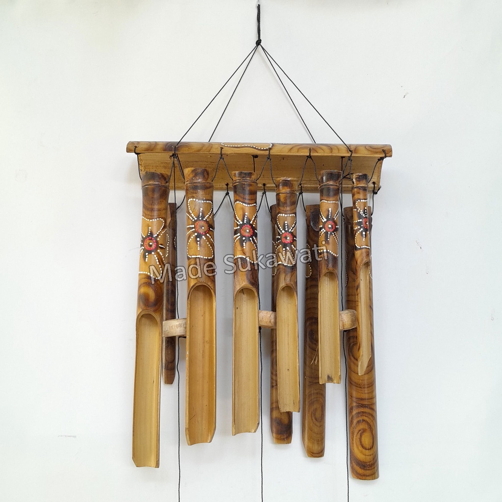 Windchimes Lonceng bel hiasan bambu jejer 12 kerajinan wind chime Bali