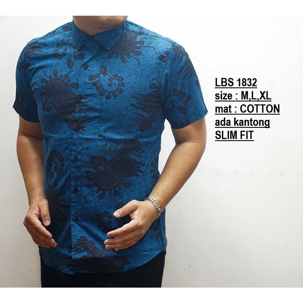 BATIK UNIK ASLI KEMEJA PRIA SLIM FIT MEWAH BATIK PRIA SLIMFIT D415