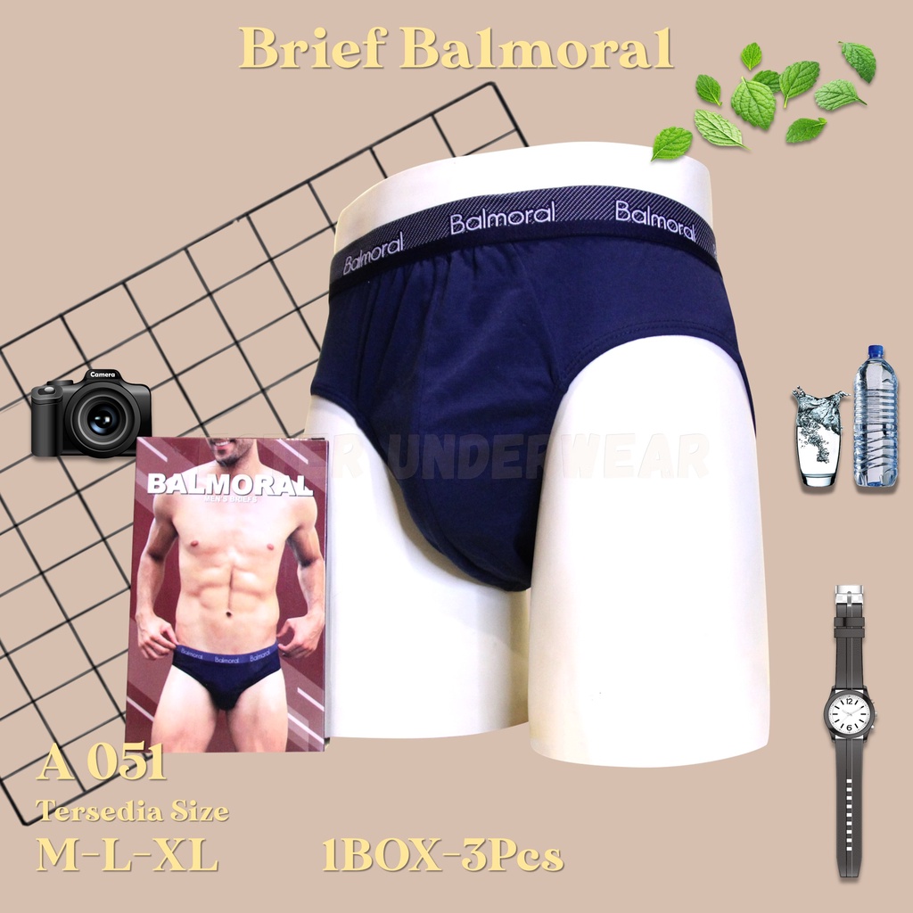 Celana Dalam Pria Brief Balmoral CD A 051 Isi 3Pcs/Pack Size M-L-XL