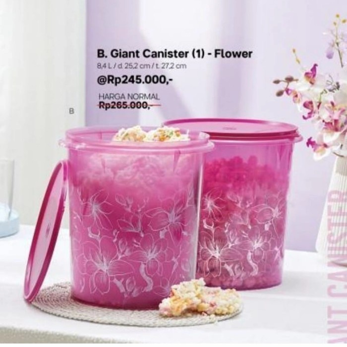 Giant Canister Flower Tupperware