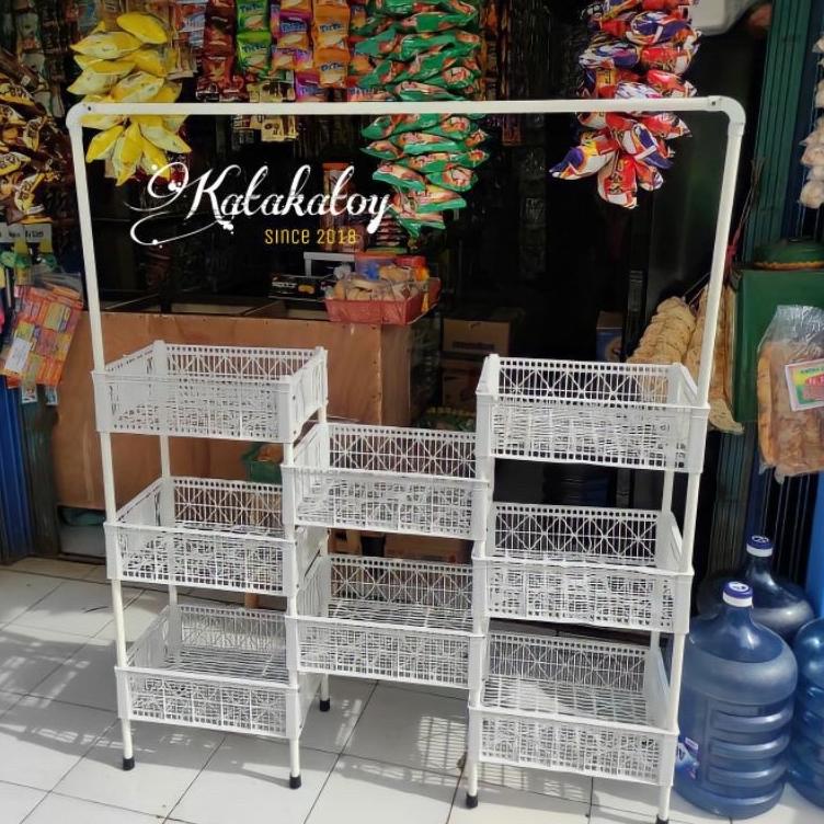 A6V7 RAK JAJANAN WARUNG SEMBAKO/ RAK SNACK KERANJANG UNTUK MENARU MAKANAN RINGAN DAN KEMASAN LAIN NY