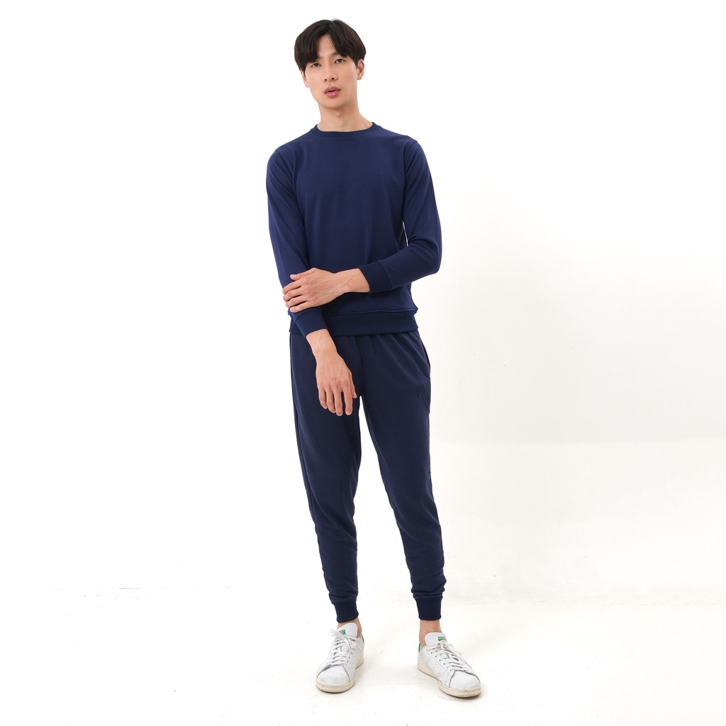 SANVANINA Setelan Sweater Jogger Navy | One set Jogger Pants | Setelan Sweater Navy DD-01D