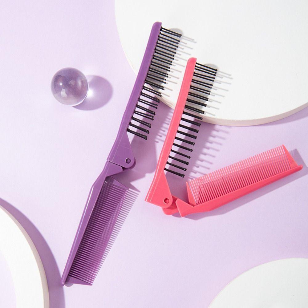 Preva 6Pcs Sikat Rambut Saku Lipat Bahan Plastik Nyaman Anti Statis Styling Rambut