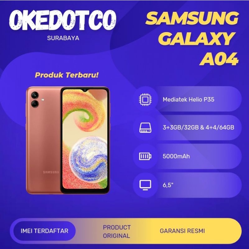 Samsung Galaxy A03s 4/64GB A03S 3/32GB - A03 4/64GB A03 3/32GB 4/128GB A04 3/32GB 4/64GB Garansi Res