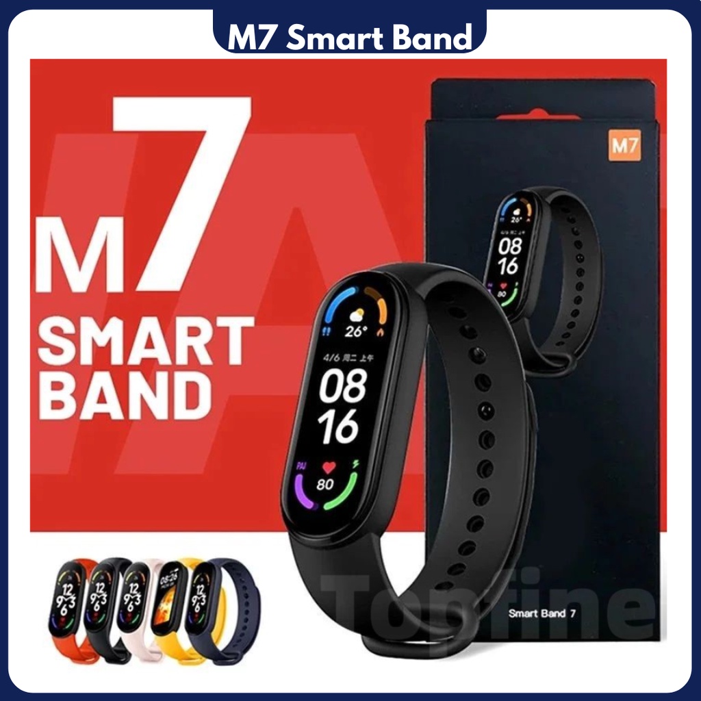 Smartwatch M7 NEW 2022 Play Music Custom Dials Smartband Topspot SmartWatch M7 Bracelet Sport Fitness Pedometer Heart Rate Blood Pressure Monitor Sports Bluetooth Smartband For Women