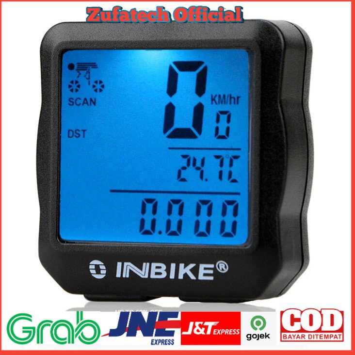 Inbike Speedometer Sepeda 14 Function LCD Display Bicycle - Black/Blue