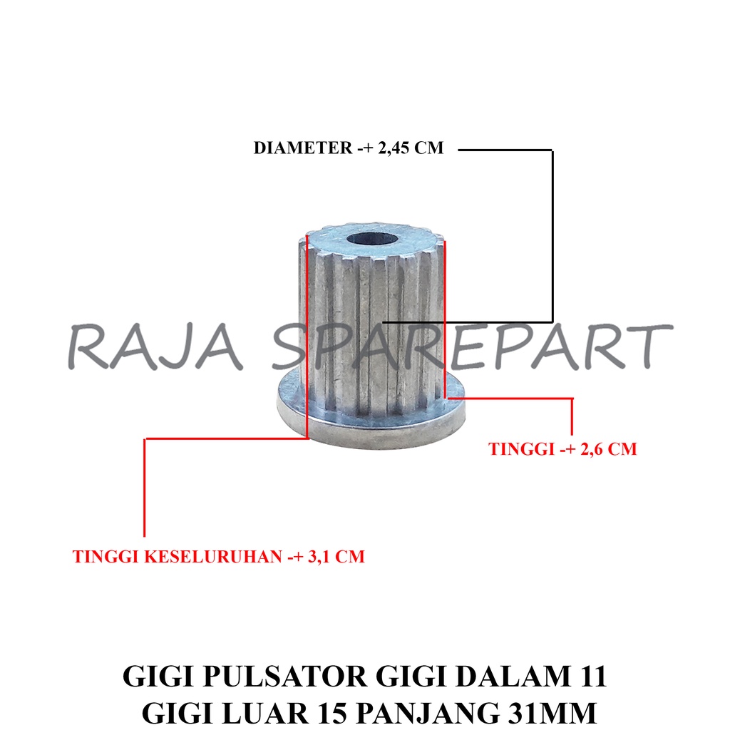 GIGI PULSATOR GIGI DALAM 11 GIGI LUAR 15 31MM (GGP11BB)