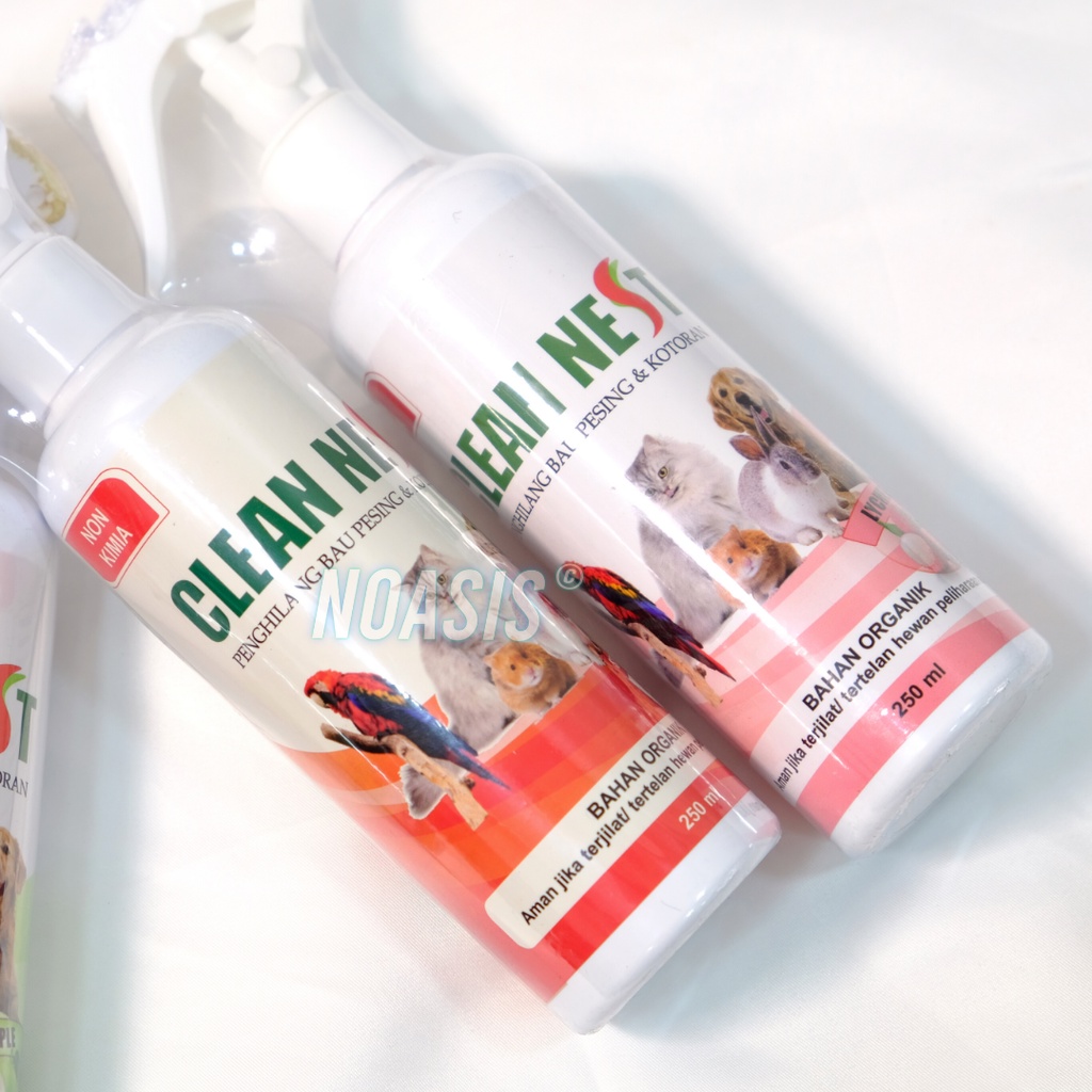 CLEAN NEST Spray Penghilang Bau Pesing dan Kotoran Hewan Kucing Anjing Kelinci Hamster CLEANNEST 250 Ml