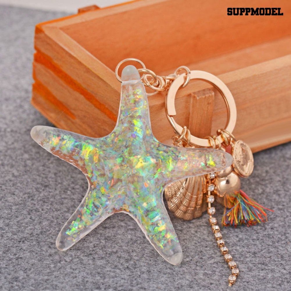 [Auto] Lucu Bintang Laut Shell Whelk Rumbai Liontin Gantungan Kunci Wanita Keyring Keychain Keyfob