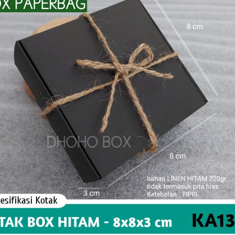 

⇟ ISI 36 BIJI kotak kado murah hitam 8x8 ka13 | kardus box dus souvenir aksesoris ƒ