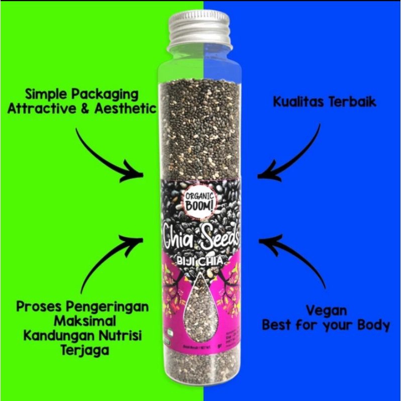 

Chia Seeds 75g - Organic Boom! - Biji Chia Murni Praktis Berkualitas